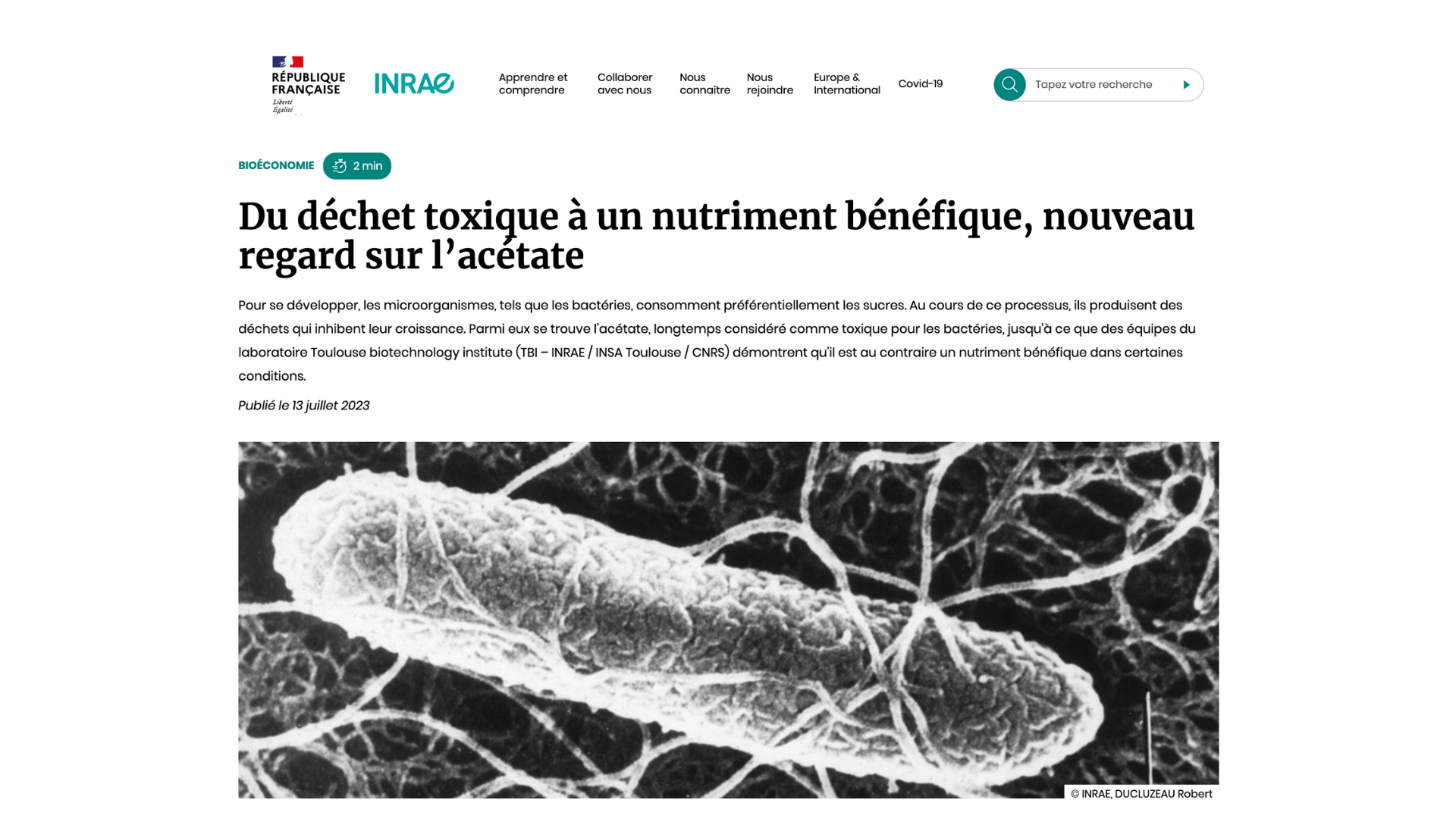 Du déchet toxique à un nutriment bénéfique, nouveau regard sur l’acétate